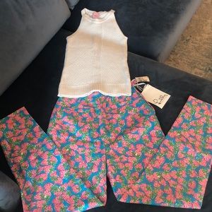 🍓 Lilly Pulitzer strawberry pant & halter outfit